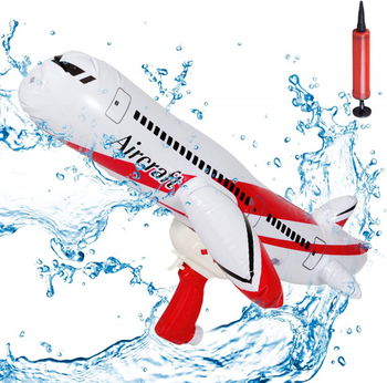 Pistol cu apa XiXiRan, model avion, ABS, alb/rosu/negru, 49 x 64 cm