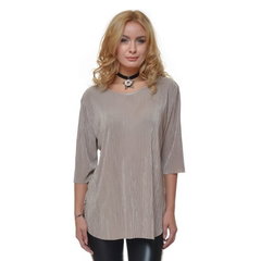 Bluza Dama Plisata Bej - Eranthe VE140