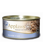 APPLAWS Cat Adult Ocean Fish in Broth conserve 6x70 g peste oceanic in sos, APPLAWS
