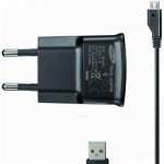 Travel charger black - detachable cable - 2 Amperi
