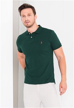 Polo Ralph Lauren, Tricou polo slim fit cu logo Core, Verde inchis