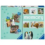 Set 3 puzzle + Joc memory animale - 110 piese | Ravensburger, Ravensburger