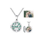 Colier din argint Custom Photo Green Tree