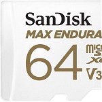 Card de memorie SanDisk micro SD Max Endurance Video 64 GB, Class 10, V30, UHS U3 + adaptor, SanDisk