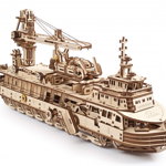 Puzzle 3D din lemn - Model Nava de cercetare, UGEARS
