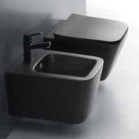 Set vas WC si bideu suspendat, Fluminia, Paris, Negru, Fluminia