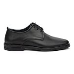 Pantofi barbatesti din piele naturala neagra 7240, Superlative.ro