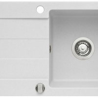 Chiuveta Pyramis ALYA 1B 1D SNOW, 1 cuva + picurator, gol de incastrare 45 cm, culoare alb