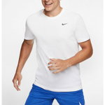 Nike, Tricou cu decolteu la baza gatului pentru fitness Dri-FIT, Alb