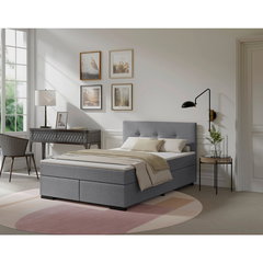 Pat Boxspring, 140/220 cm, gri deschis, P & B