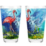 Caroline`s Treasures Carolines Comori MW1174PINT Flamingo 16 uncie de amestecare de sticlă Multicolore Pint, 