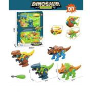 Set de construit 2 dinozauri, cu surubelnita si accesorii, Set de construit 2 dinozauri, cu surubelnita si accesorii,