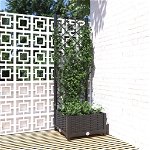 Jardinieră de grădină cu spalier negru, 40x40x121,5 cm, PP