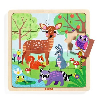 Puzzle lemn Forest Djeco, 1-2 ani +, Djeco