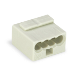 MICRO PUSH WIRE® connector for junction boxes; for solid conductors; 0.8 mm Ø; 4-conductor; light gray housing; light gray cover; Surrounding air temperature: max 60°C; light gray, Wago
