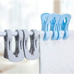 Set de 10 clipsuri pentru prosop/sezlong Dsplopk, plastic, albastru/gri, 12,5 x 6,4 x 7,8 x 6 cm
