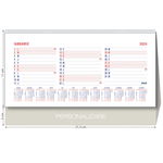 Calendar de birou triptic, pentru anul 2024, personalizabil, spatiu notite, hartie alba, EGO