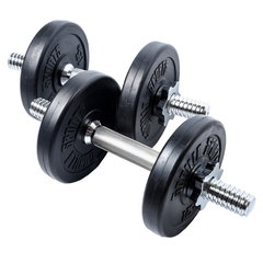 Set gantere reglabile Gorilla Sports, 15 kg, cu discuri din ciment, 4 discuri