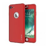 Husa Apple iPhone 6/6S, FullBody Elegance Luxury Red, acoperire completa 360 grade cu folie de sticla gratis, MyStyle