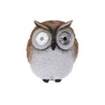 Lampa solara Owl, 14x14.5x15.5 cm, poliston, maro, Excellent Houseware