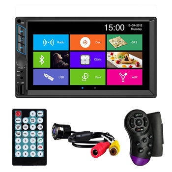 MP5 Player Techstar® 7059, 2DIN, Camera Marsarier, Ecran HD Touch 7", Comenzi Volan, Telecomanda, MirrorLink, Bluetooth 4.2