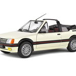 Macheta auto Peugeot 205 GTI Mk1 Decapotabila 1986 alb, 1:18 Solido