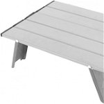 Masa laterala pliabila MOVKZACV, aluminiu/ABS, alb, 41,2 x 29 x 13 cm