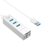 Hub USB Orico ASH3L-U3 USB 3.0 Hub with Gigabit Ethernet Silver