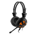 Casti stereo cu microfon Orange/Black jack 3.5mm, A4Tech Comfortfit HS-28-3