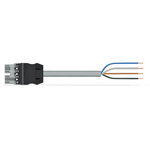 pre-assembled connecting cable; Eca; Plug/open-ended; 4-pole; Cod. B; Control cable 4 x 1.0 mm²; 7 m; 1,00 mm²; gray, Wago