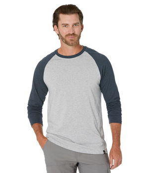 Imbracaminte Barbati Prana Baseball Raglan Medium Heather Grey, Prana