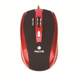 Mouse optic USB 800 1600dpi rosu negru, NGS