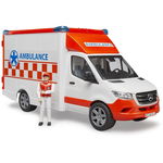 Bruder - Ambulanta Mercedes Benz Cu Sofer Si Sirena