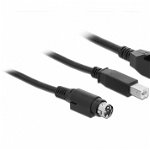 Cablu PoweredUSB 24V la USB-B + Hosiden Mini-DIN 3 pini 3m pentru POS/terminale, Delock 85489, Delock