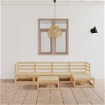 Set mobilier de gradina vidaXL, 6 piese, lemn masiv de pin, 70 x 70 x 67 cm, 25.6 kg