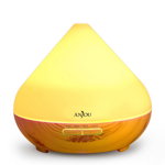 Difuzor aroma terapie Anjou TT-AD001 cu LED 7 culori, auto oprire, Stejar deschis