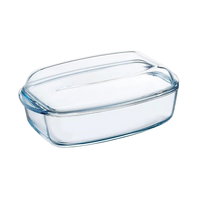 Vas dreptunghiular cu capac, din sticla termorezistenta, 2,9L + 1,6L,, Pyrex