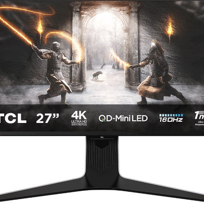 Monitor TCL 27" 27R83U, Diagonal (inch): 27, Diagonal (cm): 69, Aspect ratio: 16:9, Panel: QD-Mini LED, Resolution: 3840x2160, Refresh Rate: 160Hz, Response time GtG: 1ms