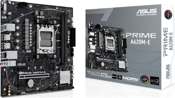 Płyta główna Asus Asus PRIME A620M-E Processor family AMD, Processor socket AM5, DDR5 DIMM, Memory slots 2, Supported hard disk drive interfaces SATA, M.2, Number of SATA connectors 4, Chipset AMD A620, Micro-ATX, Asus