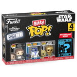 Set 4 figurine Funko Bitty POP! Star Wars - Princess Leia, R2-D2,C-3PO, figurina surpriza