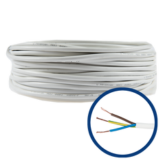 
                        Cablu electric MYYM, H05VV-F, 3 x 1 mm², 50 m, alb
                    