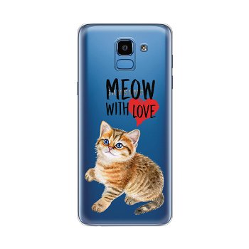 Protectie Spate Lemontti Art Meow With Love LEMHSPJ618MLV pentru Samsung Galaxy J6 2018 (Multicolor), Lemontti