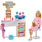 Set Barbie by Mattel Wellness and Fitness O zi la salonul Spa papusa cu figurina si accesorii, Barbie