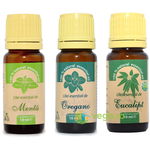 Pachet Uleiuri Esentiale de Imunitate: Ulei de Menta 10ml + Ulei de Eucalipt 10ml + Ulei de Oregano 10ml HERBAVIT