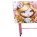 Masuta si scaunel pliabile pentru copii - Roz Princess, Almatti