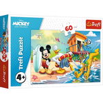 Puzzle 60 piese - Distractie pe plaja cu Mickey Mouse