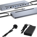 Stacja/replikator I-TEC Stacja dokujšca USB-C Metal Ergonomic 4K 3x Display Docking Station PD 100W + i-tec Universal Charger 100W (bundle), I-TEC