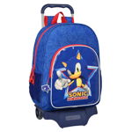 Ghiozdan cu Roți Sonic Let's roll Bleumarin 33 x 42 x 14 cm, Sonic