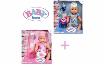 Papusi Baby Born Kit - Baby Interactiv cu accesorii - Fata si Baiat, Jucarii de basm