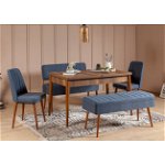 Set masă și scaune extensibile (5 bucăți) Vina 0701 - 4 - Anthracite, Atlantic Extendable Dining Table & Chairs Set 10, Nuc, 77x75x120 cm, Vella